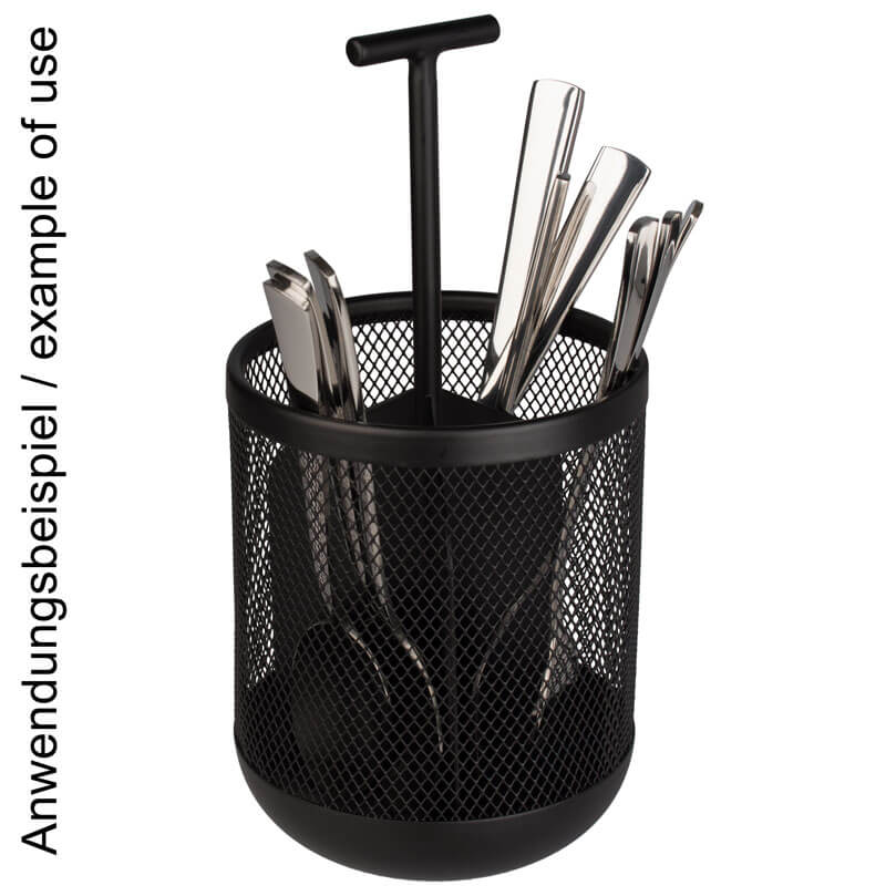 Range-couverts avec poignée, 3 compartiments, noir - 25x12cm Range-couverts avec poignée, 3 compartiments, noir - 25x12cm