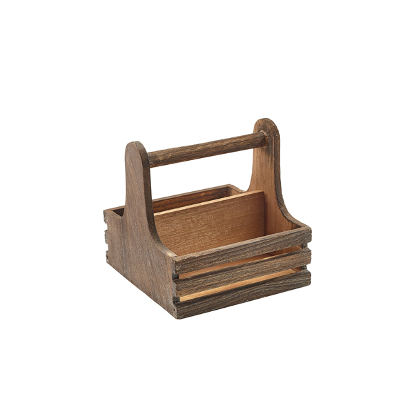 Table Caddy rustique, bois - 15 x 15,3 x 15 cm Table Caddy rustique, bois - 15 x 15,3 x 15 cm