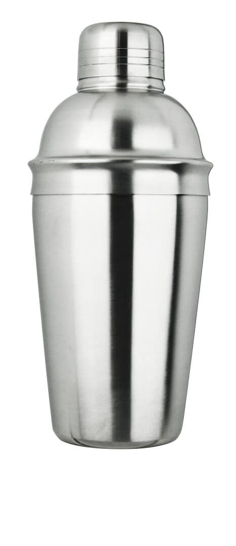 Shaker à cocktail, acier inoxydable, trois parties, mat - 500ml