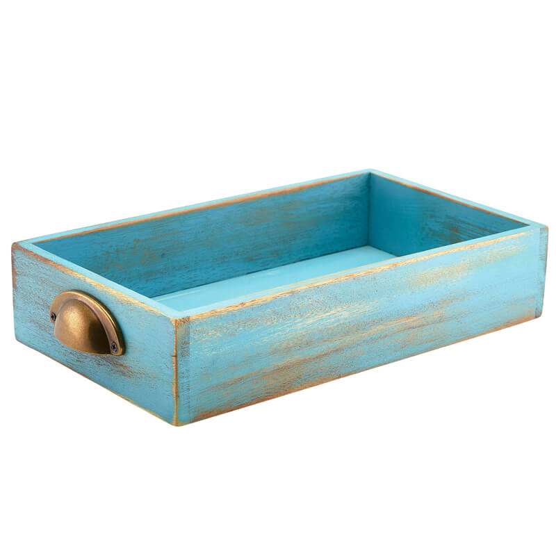 Tiroir de présentation, bois d'acacia, 32,5 x 18,7 x 7 cm (GN 1/3) - bleu Tiroir de présentation, bois d'acacia, 32,5 x 18,7 x 7 cm (GN 1/3) - bleu