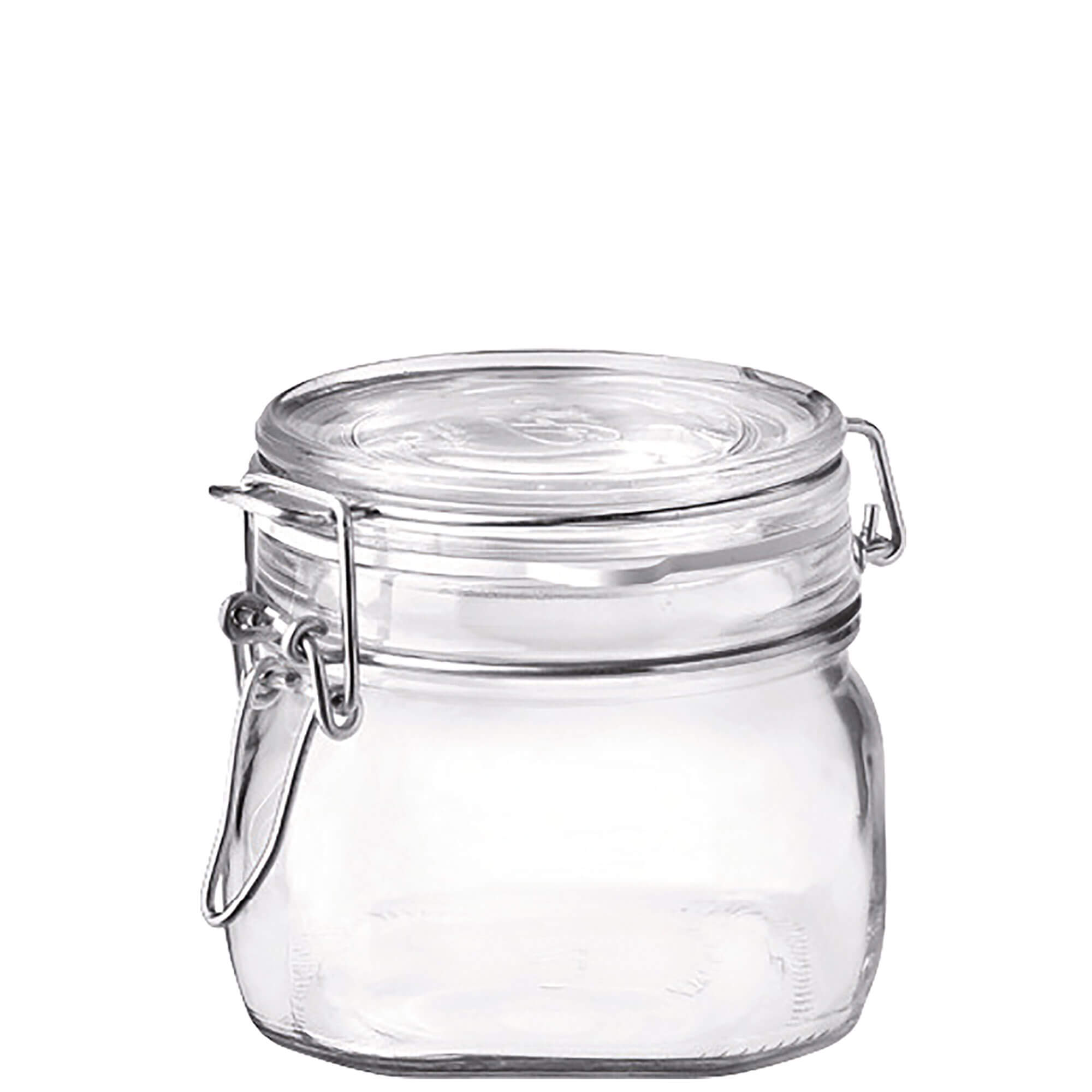 Bocal en verre avec anse métallique / bocal de conservation Fido carré - 500 ml Bocal en verre avec anse métallique / bocal de conservation Fido carré - 500 ml