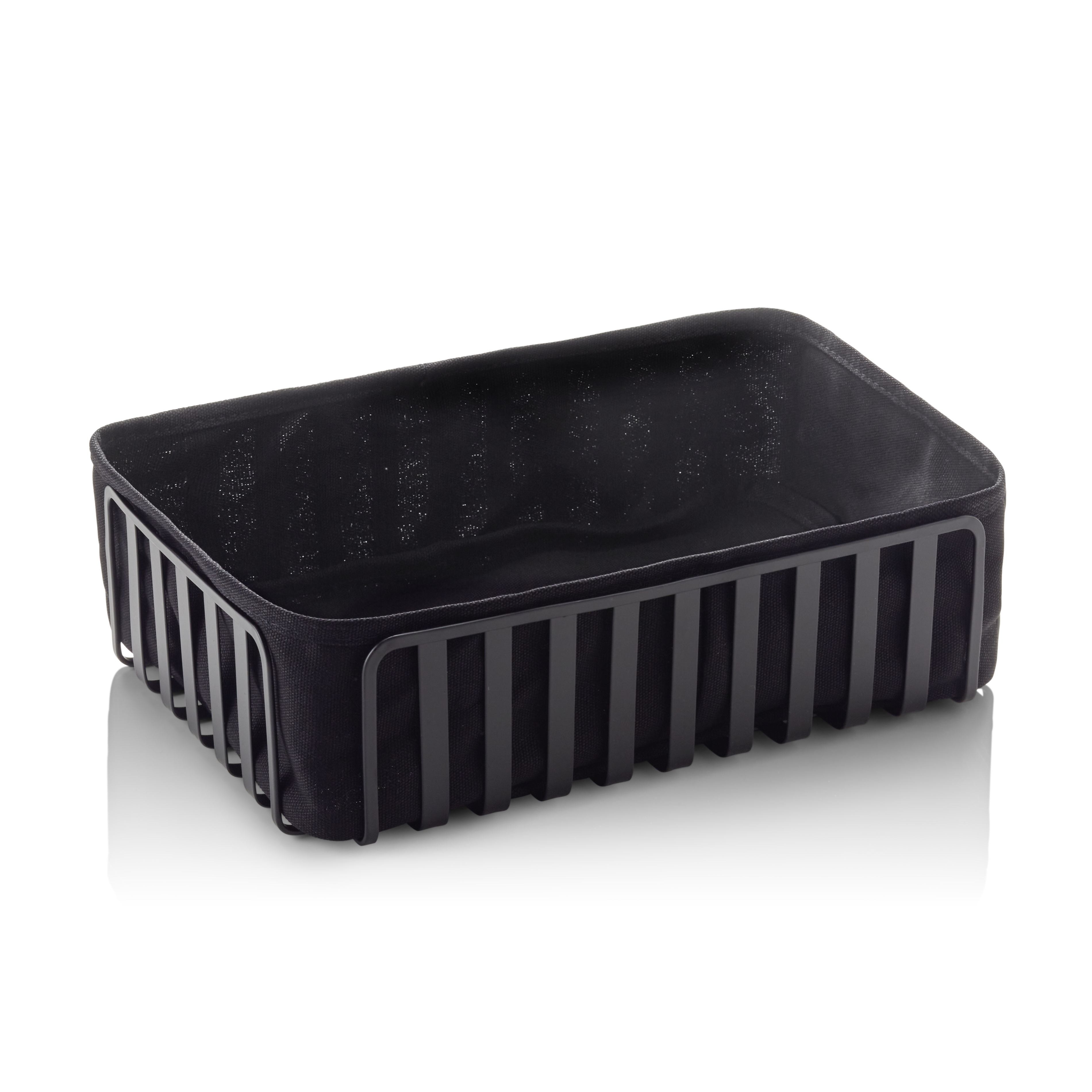 Panier en métal/coton, noir - 28,5x18,5x8cm Panier en métal/coton, noir - 28,5x18,5x8cm