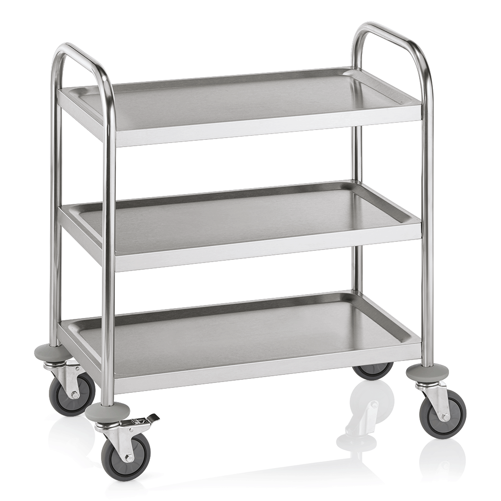 Chariot de service à 3 plateaux - acier inoxydable (70,5x41x84cm) Chariot de service à 3 plateaux - acier inoxydable (70,5x41x84cm)