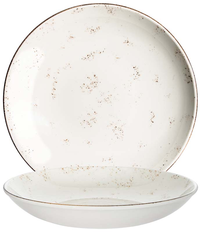 Bonna Grain Bloom Assiette creuse 25cm crème - 6 pièces