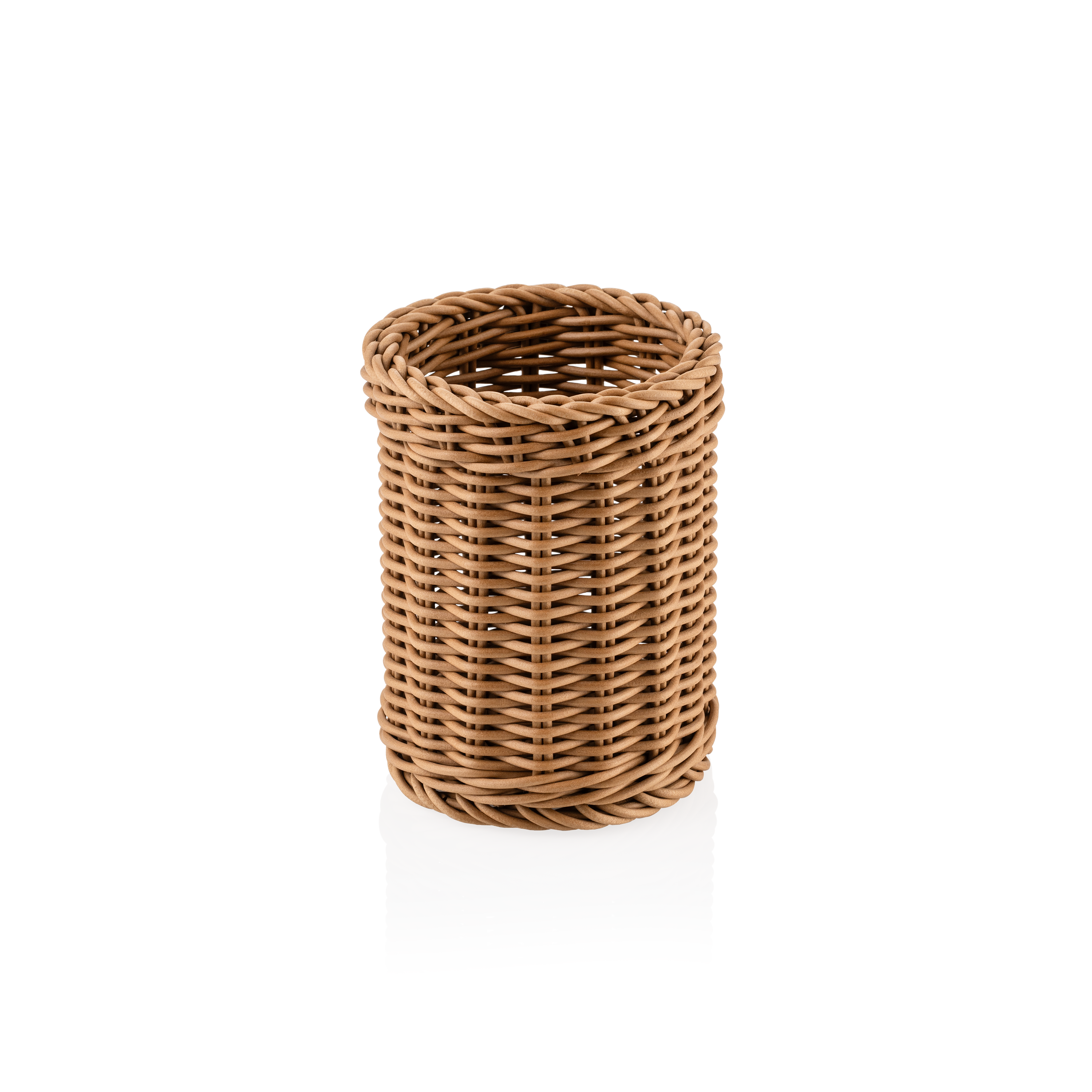 Panier à couverts cylindrique, polypropylène marron - 12x15cm Panier à couverts cylindrique, polypropylène marron - 12x15cm
