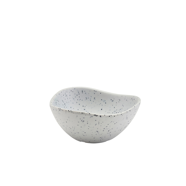 Bol triangulaire, mélamine, aspect granit blanc - 70 ml / 7,5 cm (24 pièces) Bol triangulaire, mélamine, aspect granit blanc - 70 ml / 7,5 cm (24 pièces)