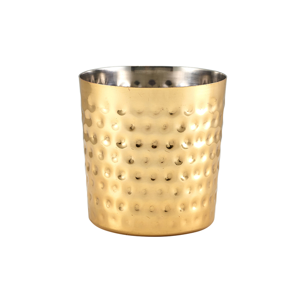 Tasse en acier inoxydable / tasse à snack martelée couleur or - 8,5 x 8,5 cm/400 ml (12 pièces) Tasse en acier inoxydable / tasse à snack martelée couleur or - 8,5 x 8,5 cm/400 ml (12 pièces)