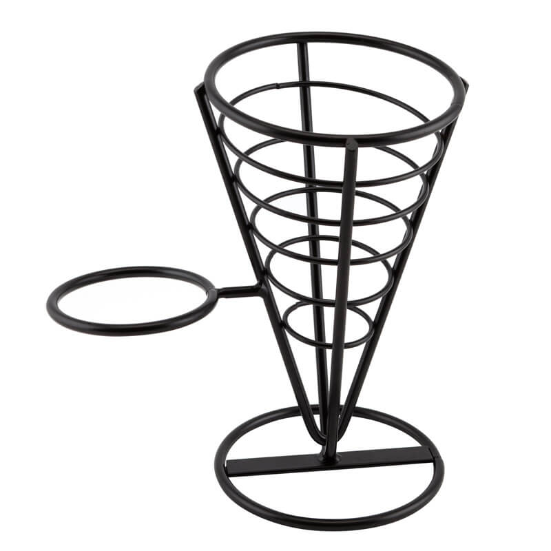 Spirale à snacks avec support pour sauce, noir - 21,5 cm