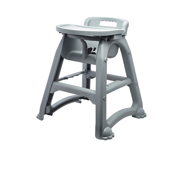 Chaise haute empilable, PP - gris Chaise haute empilable, PP - gris