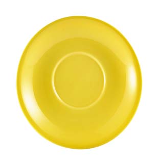 Soucoupe en porcelaine jaune – 16 cm (6 pcs)