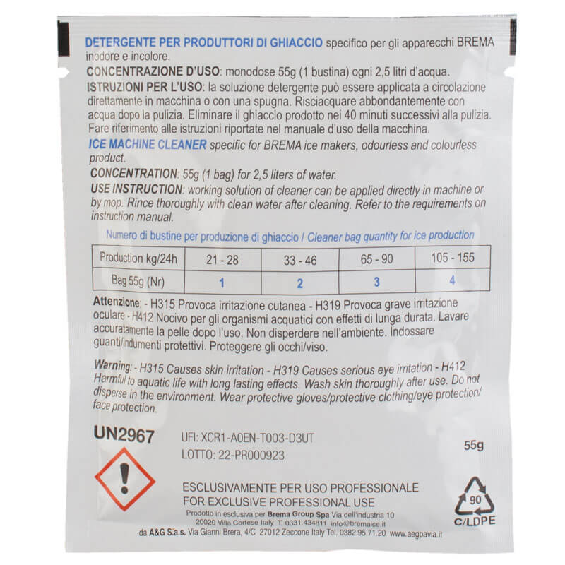 Brema Reinger pour machines à glaçons - 24 x 55 g