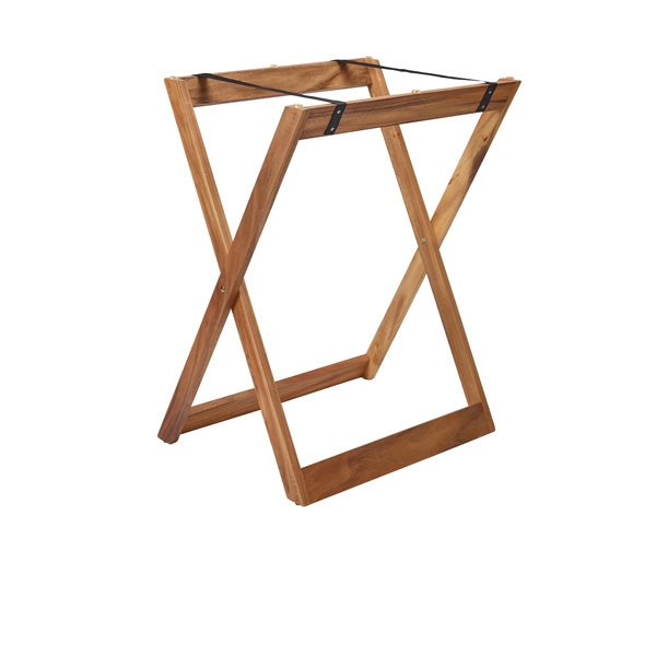 Support pour plateau de service en bois d'acacia - 45,5 x 56 x 77 cm Support pour plateau de service en bois d'acacia - 45,5 x 56 x 77 cm
