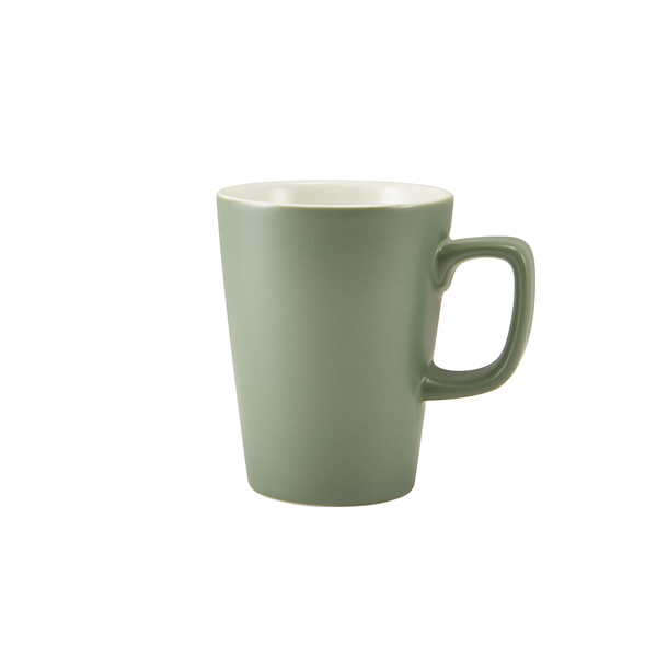 Tasses à anse en porcelaine mate vert sauge – 340 ml (6 pcs)