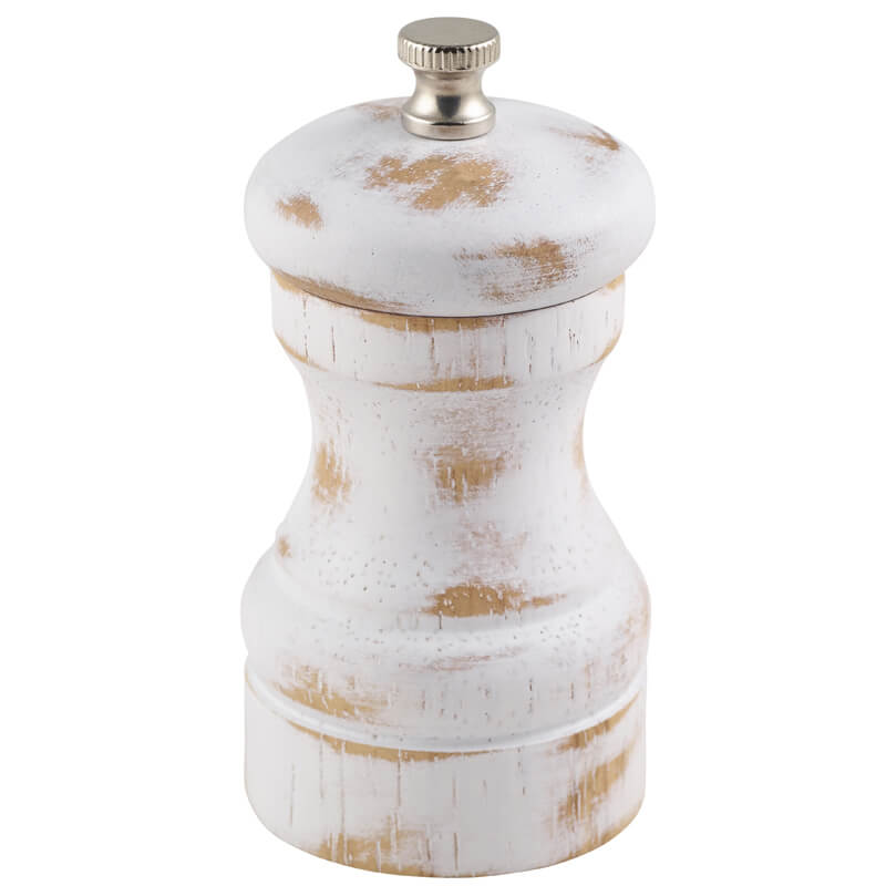 Moulin à sel/poivre, bois - blanc antique (10 cm) Moulin à sel/poivre, bois - blanc antique (10 cm)