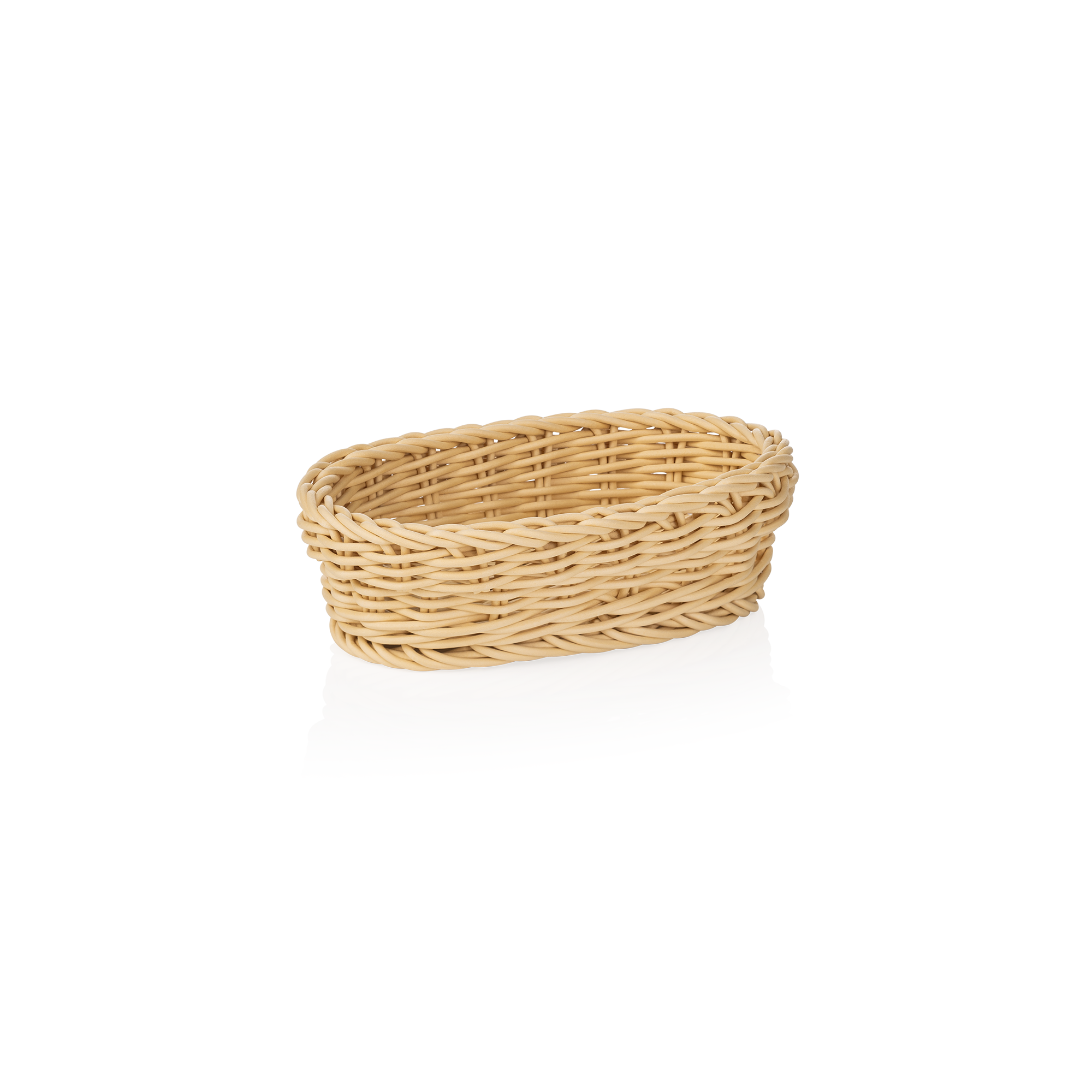 Panier ovale, polypropylène beige clair - 19x12x6cm Panier ovale, polypropylène beige clair - 19x12x6cm