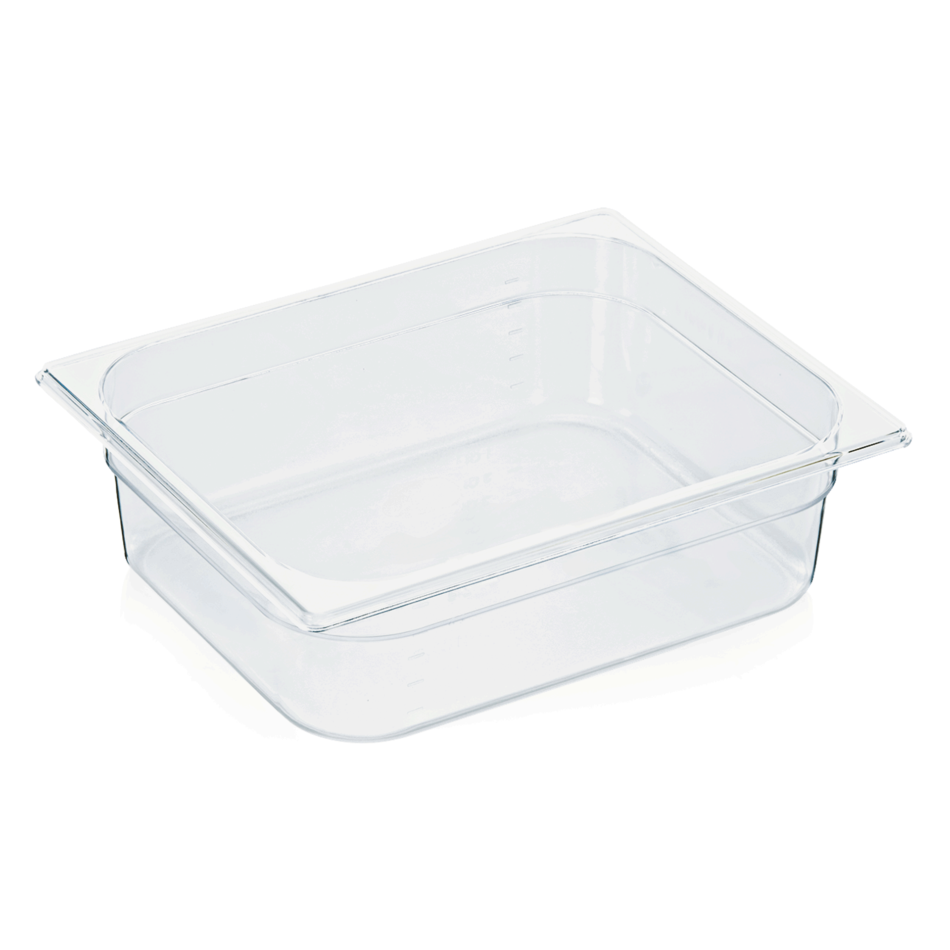 GN 1/2 récipient avec graduation, polycarbonate transparent - H 10 cm (série GN 94) GN 1/2 récipient avec graduation, polycarbonate transparent - H 10 cm (série GN 94)