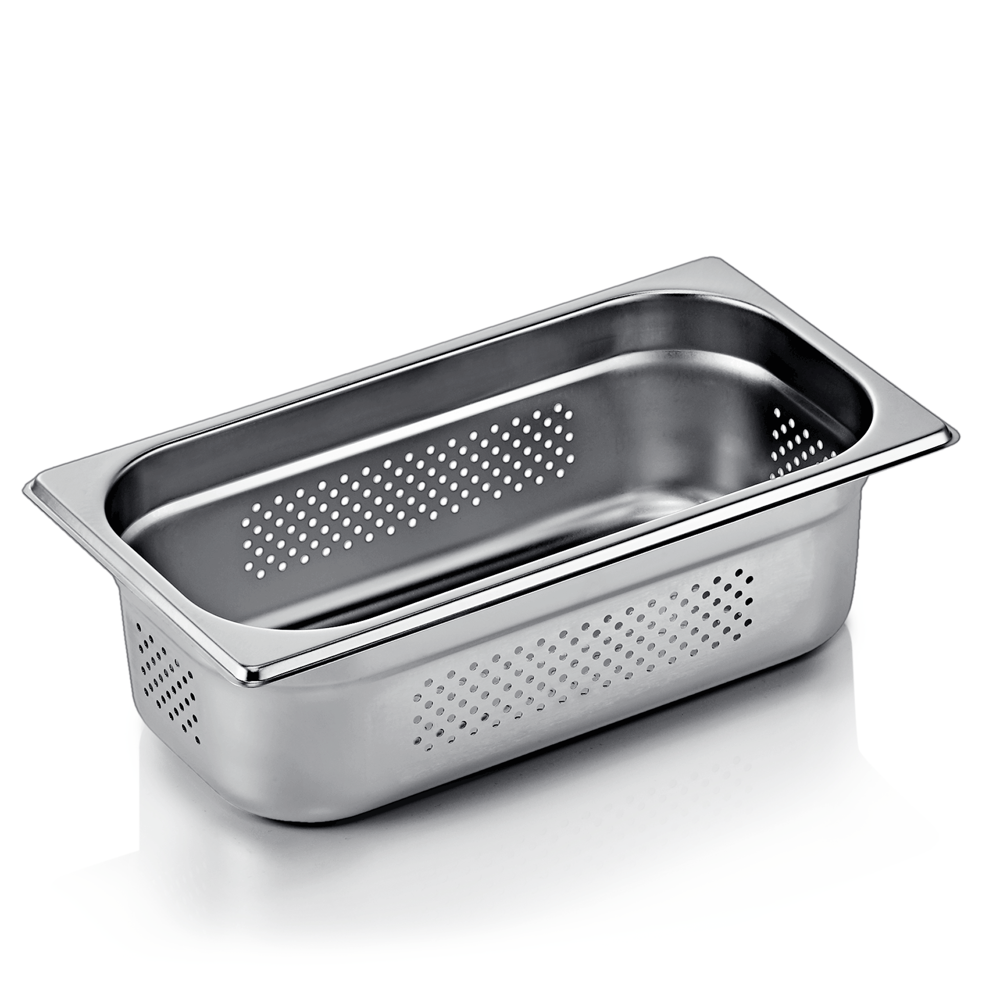 Récipient GN 1/3, avec perforations sur les côtés et le fond, acier inoxydable, GN ESSENTIALS - 10 cm (6 pièces)