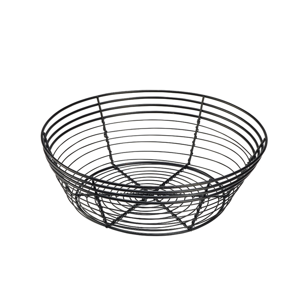 Panier en fil métallique / panier de service rond, noir - 25,5 x 8 cm (6 pièces) Panier en fil métallique / panier de service rond, noir - 25,5 x 8 cm (6 pièces)