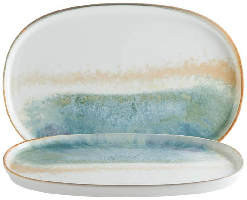 Bonna Fium Plateau Hygge ovale 34x23cm bleu - 6 pièces Bonna Fium Plateau Hygge ovale 34x23cm bleu - 6 pièces