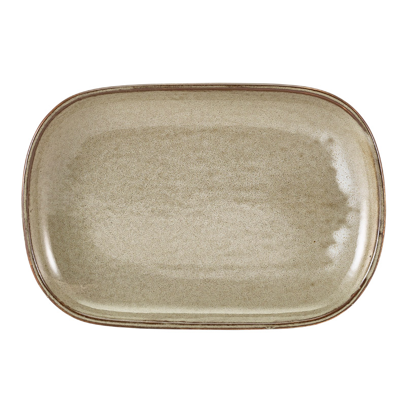 Assiette rectangulaire Terra Smoke Grey – 24 × 16,5 cm (12 pcs)