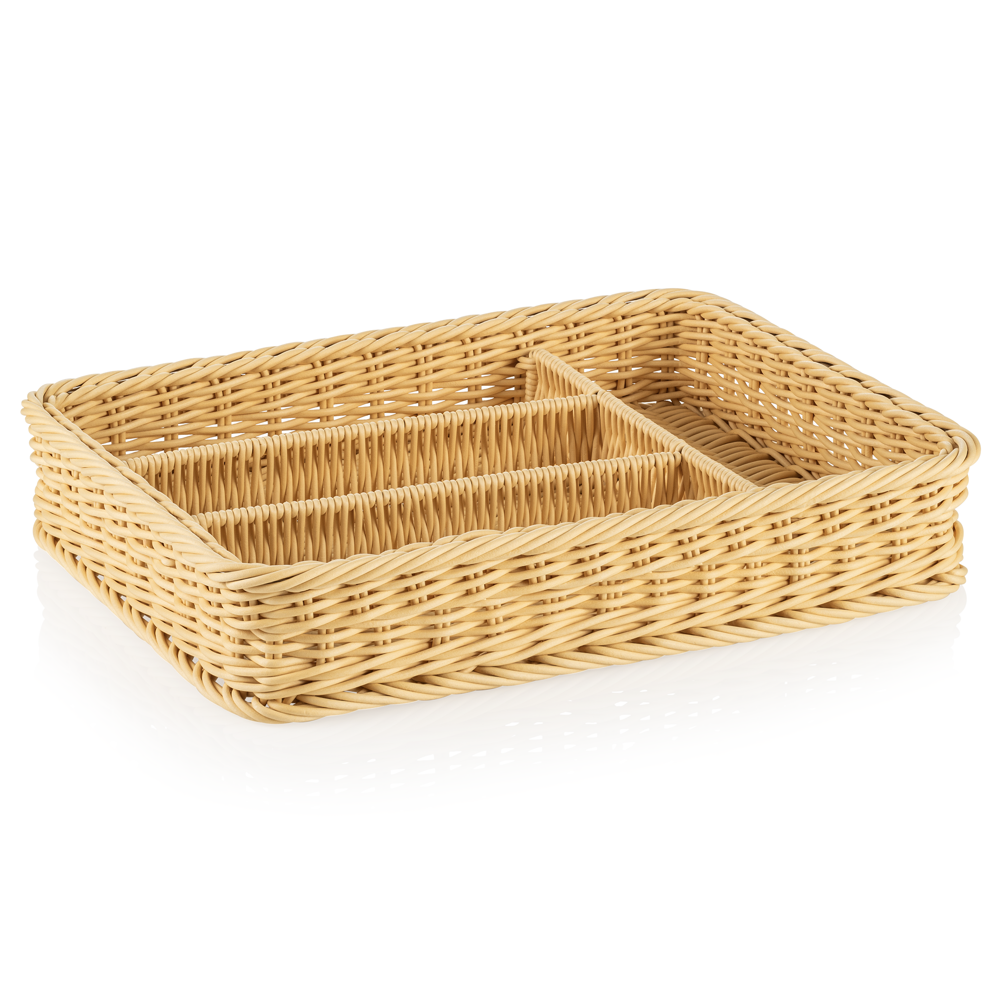 Panier à couverts en polypropylène beige clair - 40 x 30 x 6,5 cm Panier à couverts en polypropylène beige clair - 40 x 30 x 6,5 cm