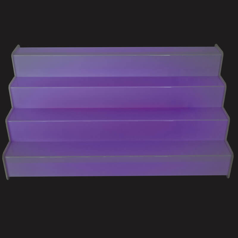 Présentoir à bouteilles en forme d'escalier 1000x440mm - LED multicolore Présentoir à bouteilles en forme d'escalier 1000x440mm - LED multicolore
