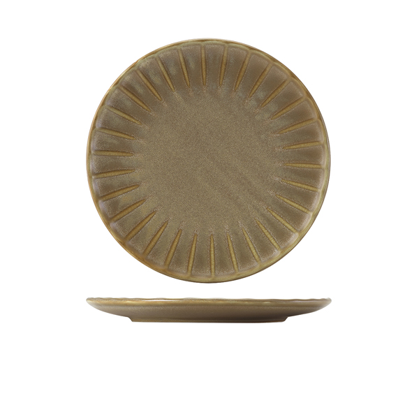 Assiettes coupe Terra Matt Grey structure ondulée – 26 cm (6 pcs)