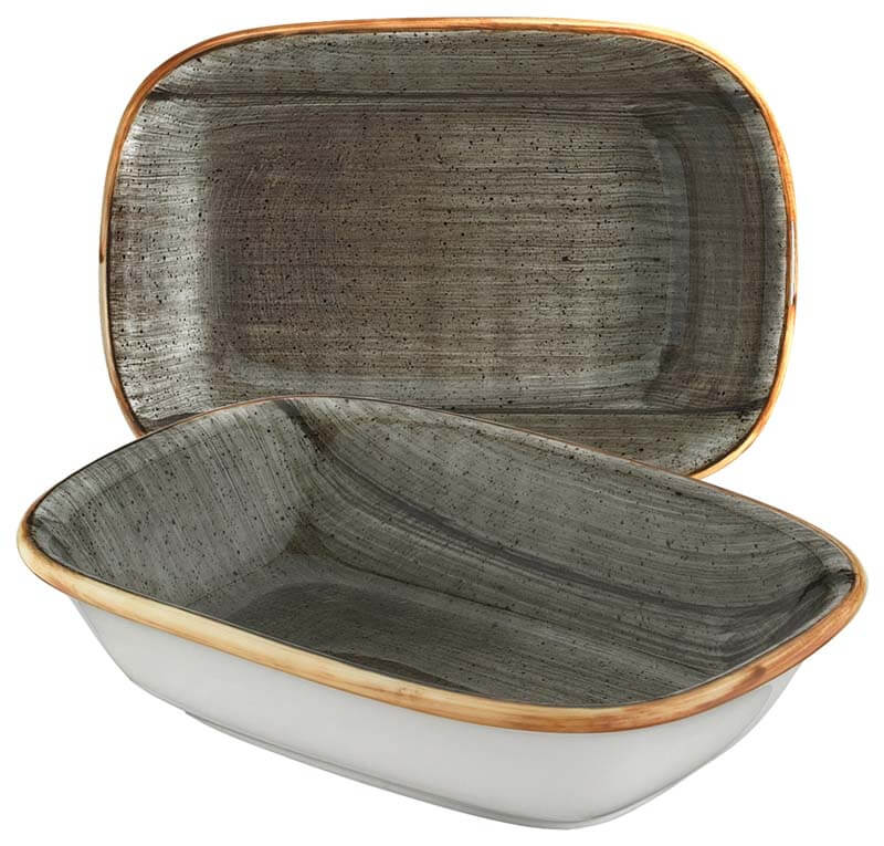 Bonna Aura Space Gourmet plat rectangulaire 17x11,5cm gris - 12 pièces