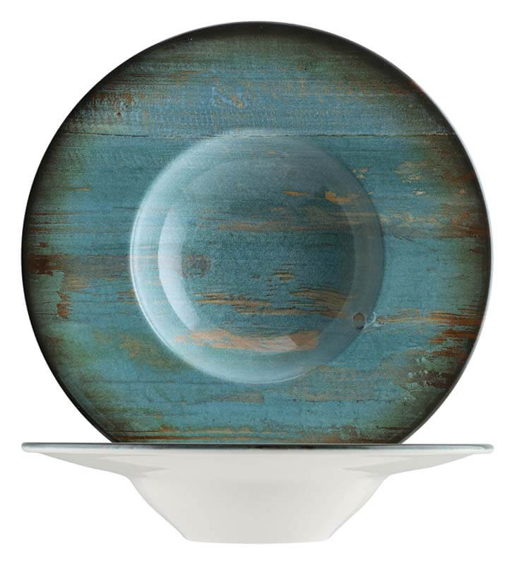 Bonna Madera Mint Banquet Assiette à pâtes 28cm bleue - 6 pièces