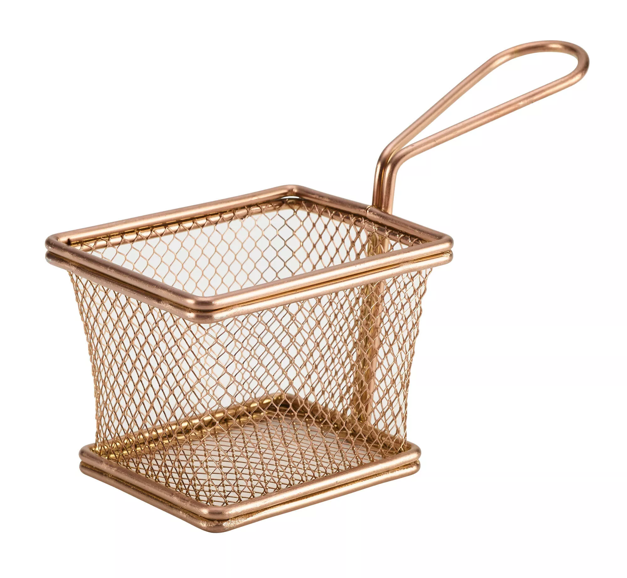 Corbeille de service en acier inoxydable couleur cuivre - 10x8x7,5cm Corbeille de service en acier inoxydable couleur cuivre - 10x8x7,5cm
