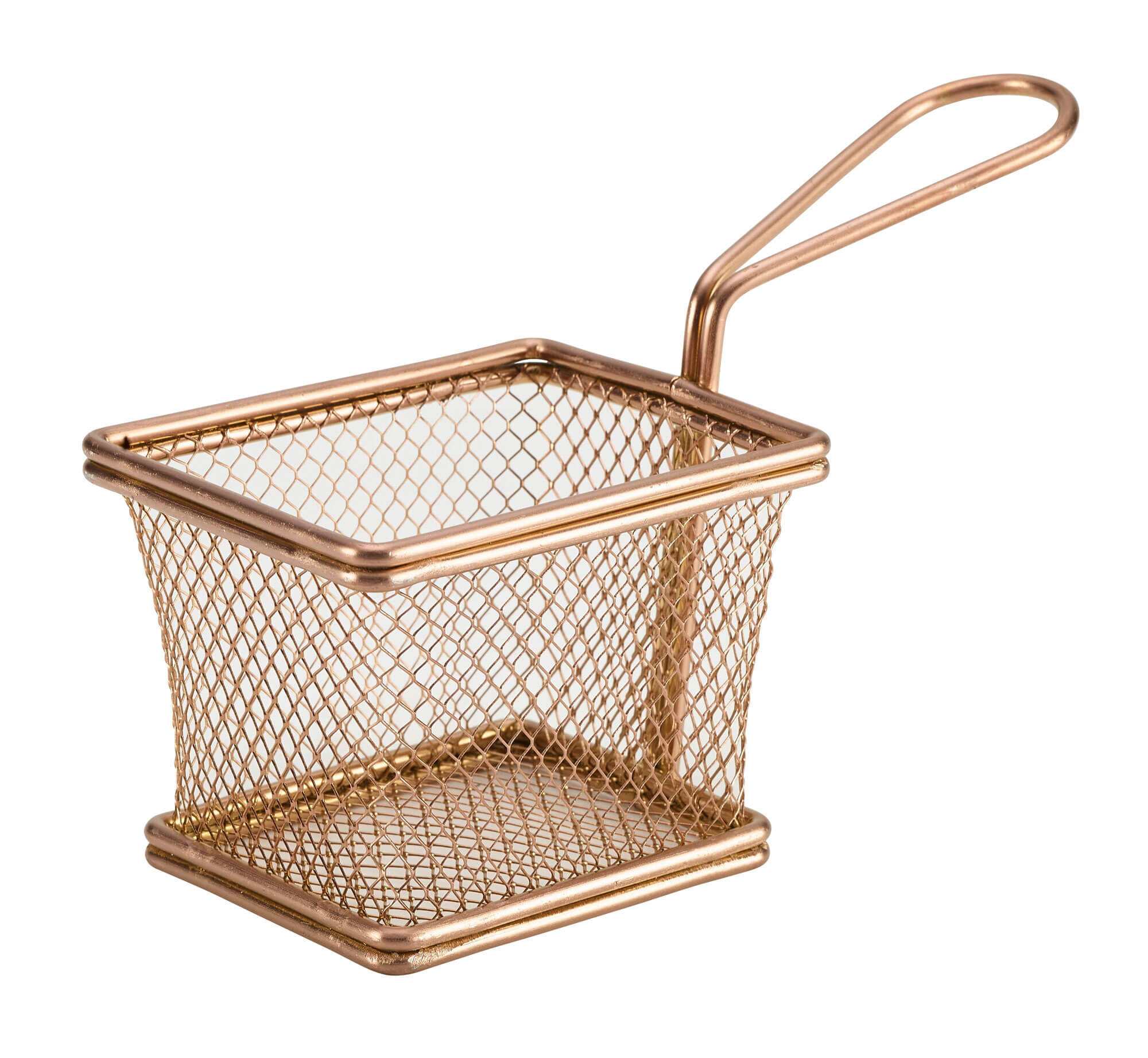 Corbeille de service en acier inoxydable couleur cuivre - 10x8x7,5cm