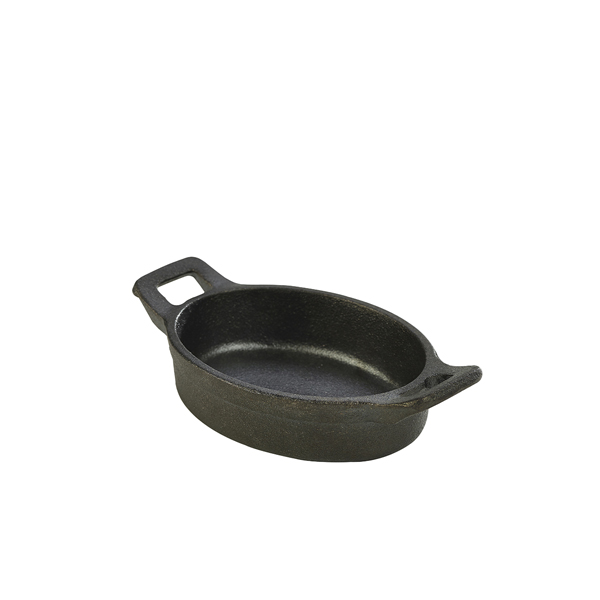Mini-plat à gratin ovale avec poignées, fonte - 240 ml (6 pièces)