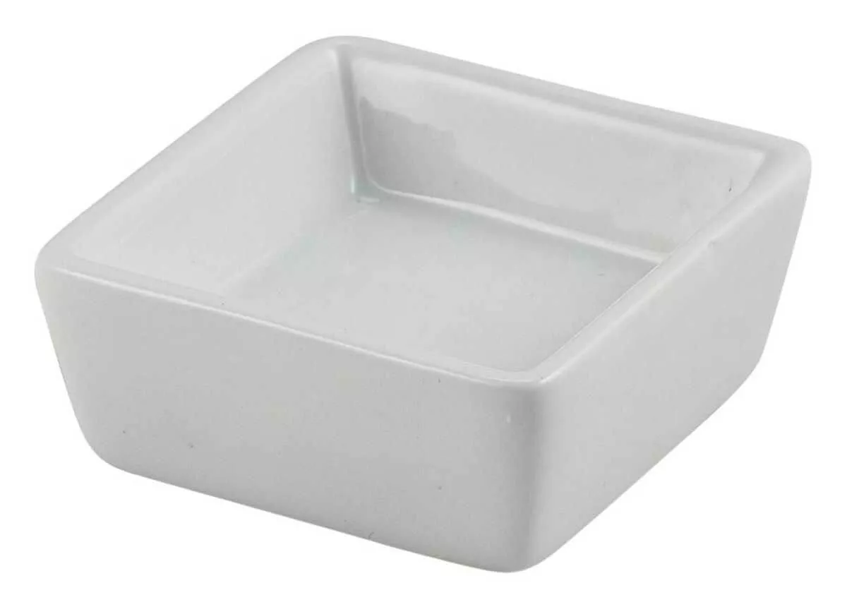 Bol en porcelaine, carré - 6,4x6,4x2,5cm (12 pcs) Bol en porcelaine, carré - 6,4x6,4x2,5cm (12 pcs)