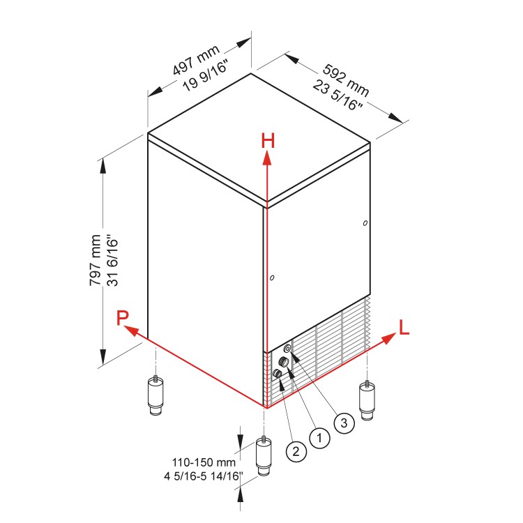 Machine à glaçons Brema série CB 425A HC B-QUBE DP - cubes (48 kg)
