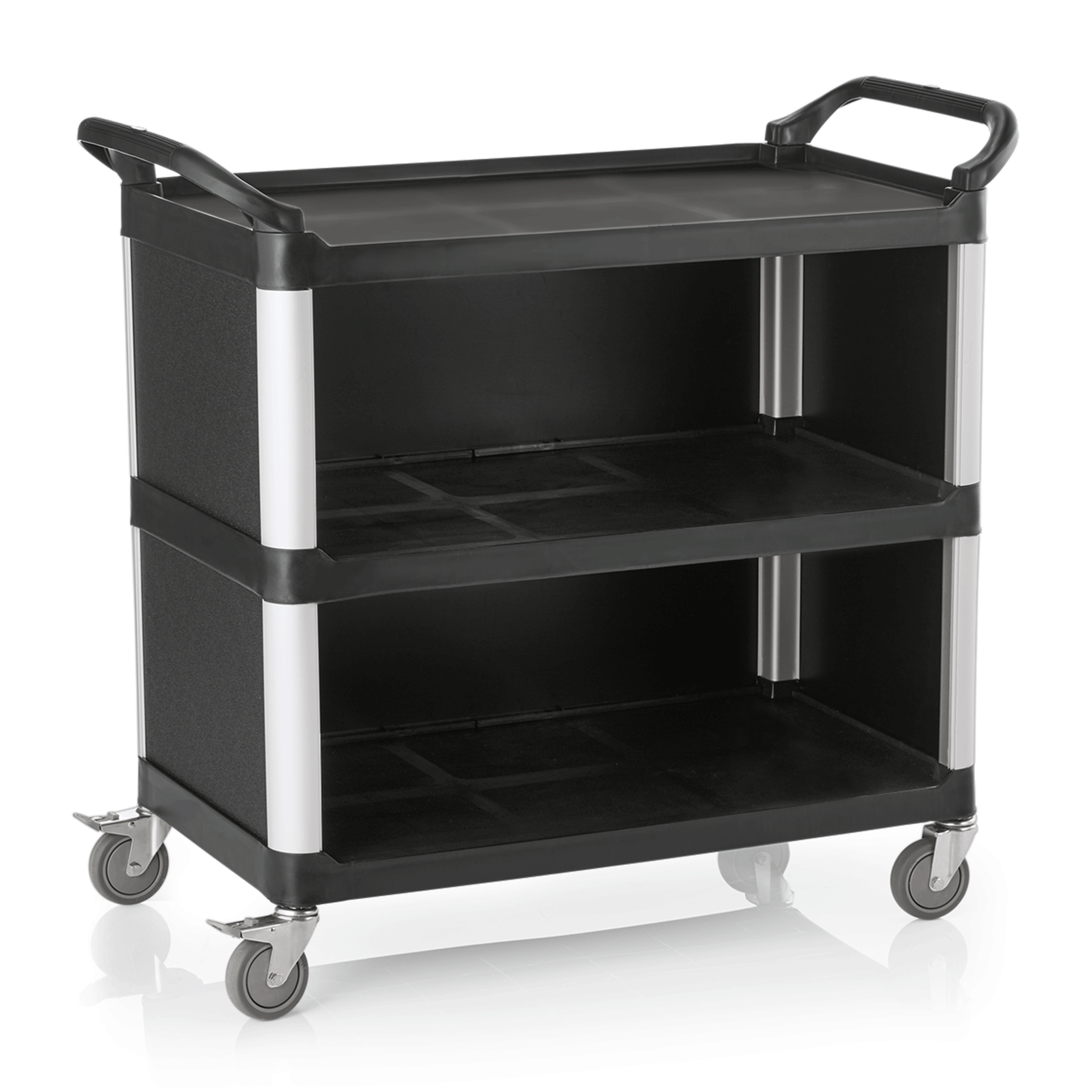 Chariot de service à 3 plateaux - aluminium, polypropylène (103,5x50,5x95,5cm) Chariot de service à 3 plateaux - aluminium, polypropylène (103,5x50,5x95,5cm)