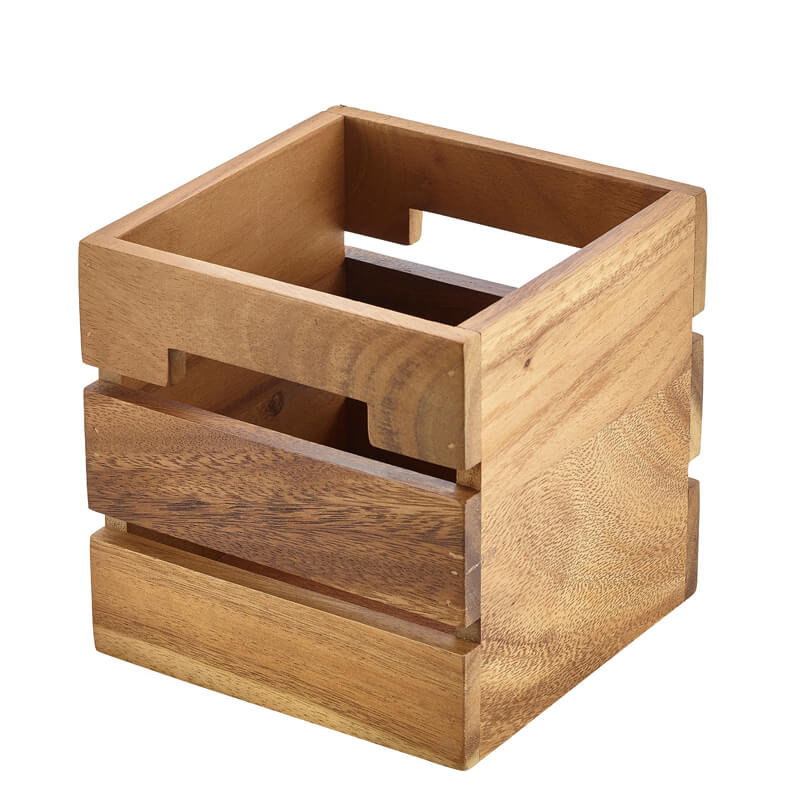 Caisse en bois / rehausse pour buffet, bois d'acacia - 15 x 15 x 15 cm
