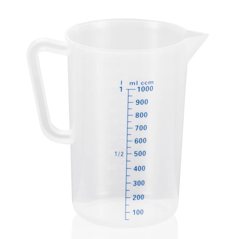Gobelet doseur avec graduation 100 ml, polypropylène - 1 litre Gobelet doseur avec graduation 100 ml, polypropylène - 1 litre