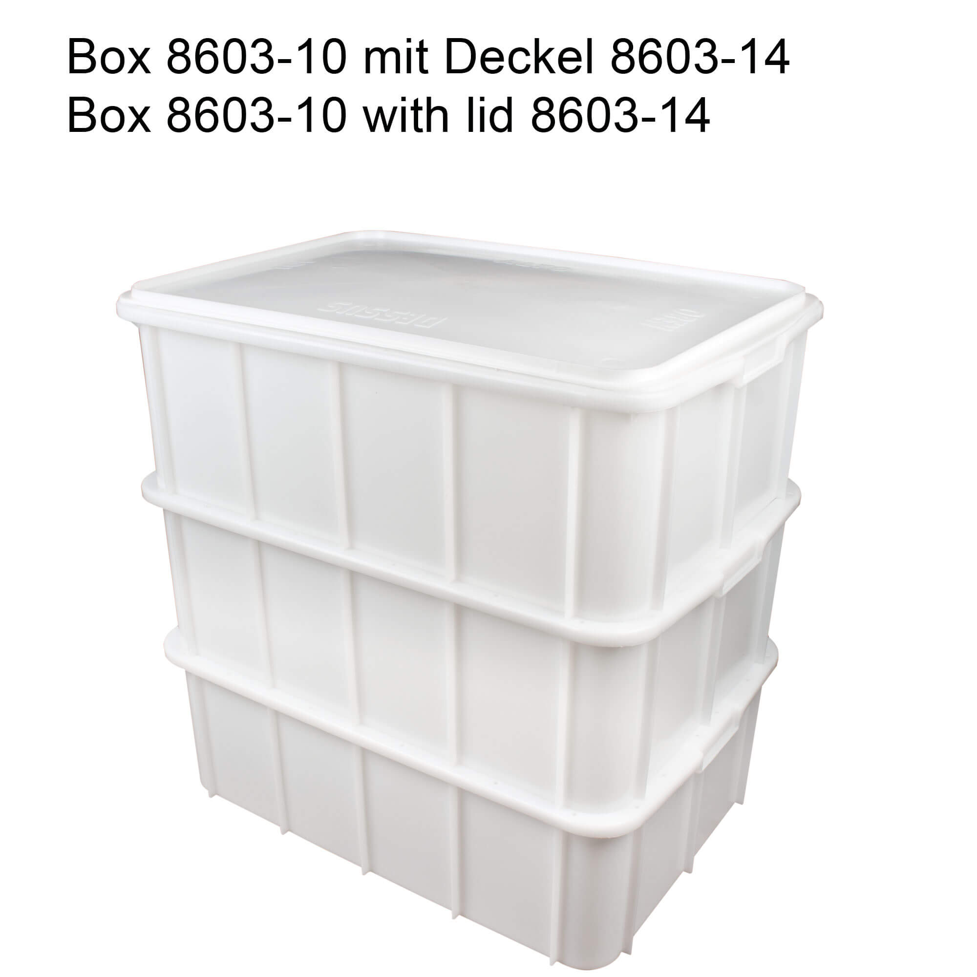 Couvercle pour récipient de transport gerbable Classic blanc - 660x425x20mm