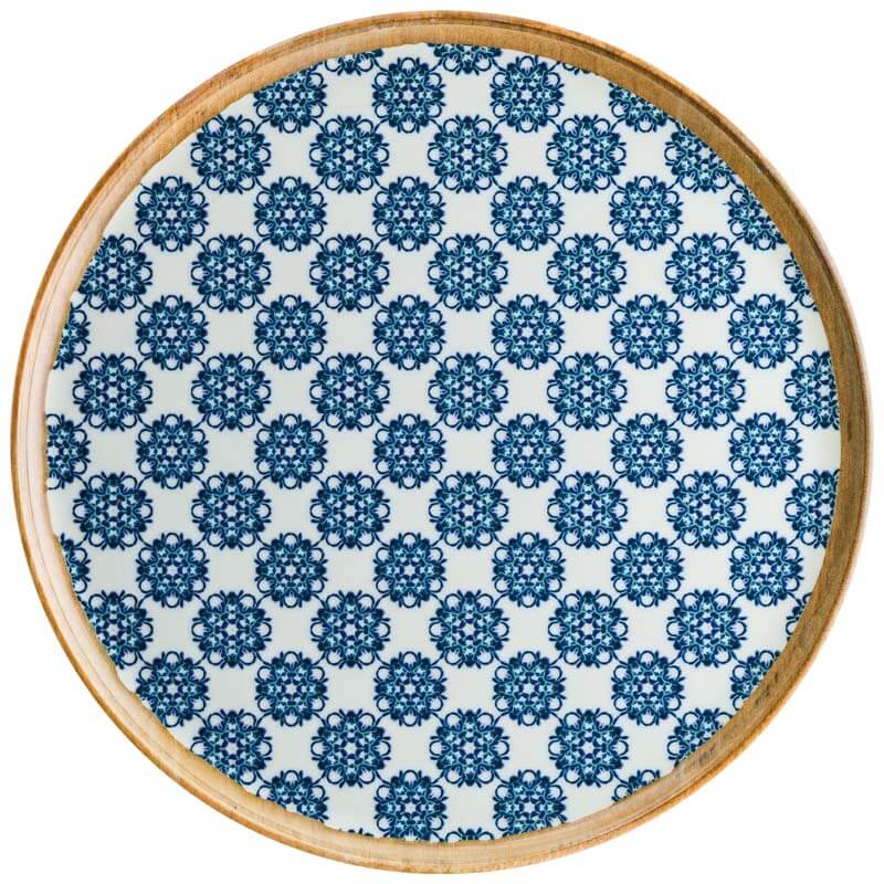 Assiettes à pizza Bonna Lotus Gourmet 32 cm, bleues - lot de 6