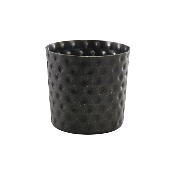 Tasse en acier inoxydable / tasse à snack martelée vintage noir - 8,5 x 8,5 cm/400 ml (12 pièces) Tasse en acier inoxydable / tasse à snack martelée vintage noir - 8,5 x 8,5 cm/400 ml (12 pièces)