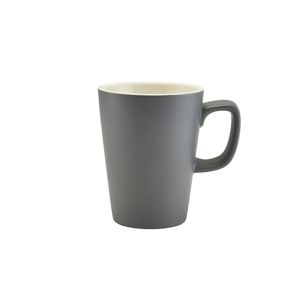 Tasses à anse en porcelaine gris mat – 340 ml (6 pcs)