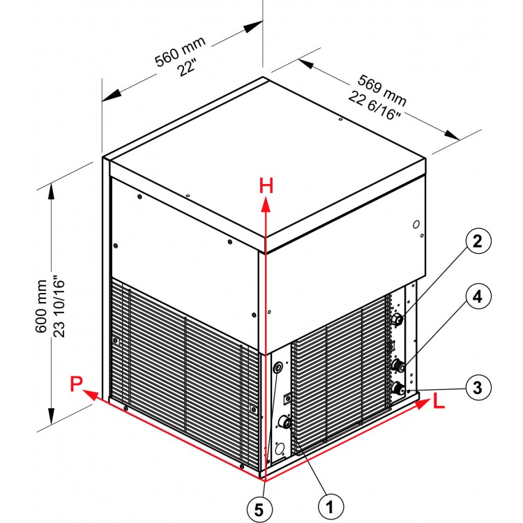 Brema Machine à glace en flocons série G 160A HC - Glace en flocons (157 kg)