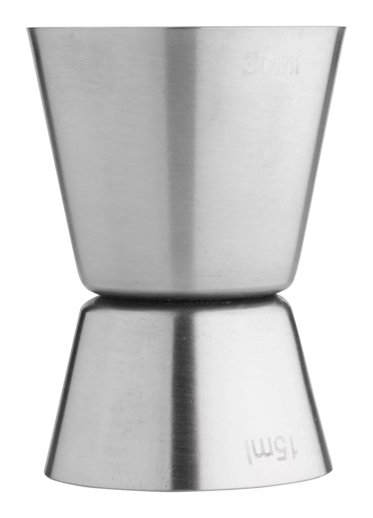 Double mesure de bar, brossé - acier inoxydable (15ml/30ml) Double mesure de bar, brossé - acier inoxydable (15ml/30ml)