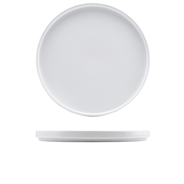 Assiettes de présentation à bord bas Porcelaine blanche – 30 cm (4 pcs)