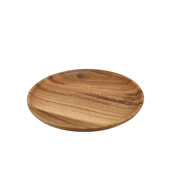 Plat de service rond, bois d'acacia - 26 cm