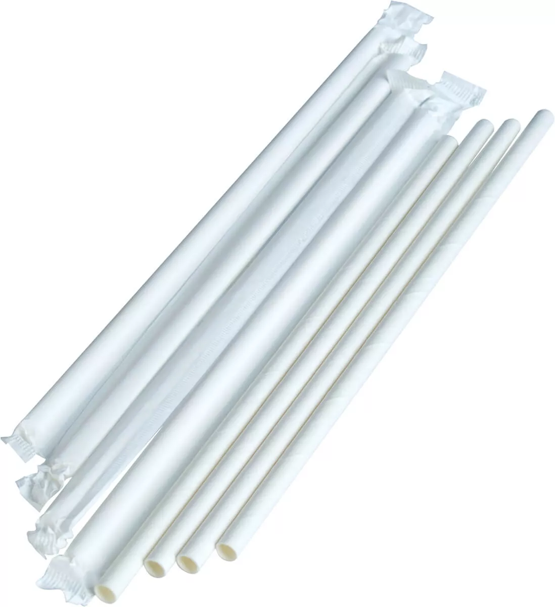 Pailles, papier (6x200mm), enveloppées de papier - blanc (500 pcs) Pailles, papier (6x200mm), enveloppées de papier - blanc (500 pcs)