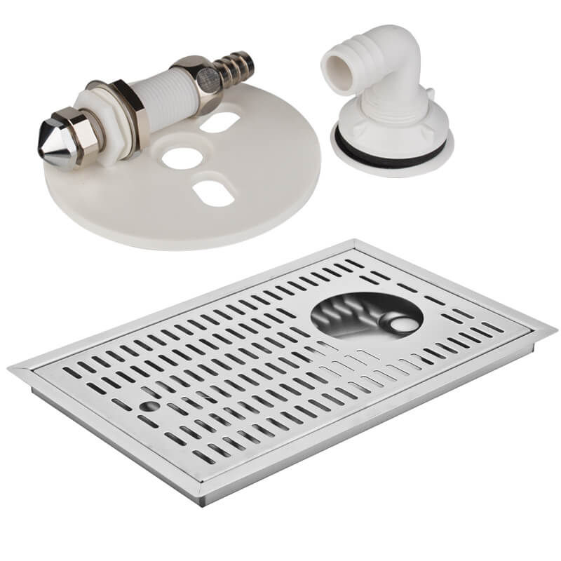 Tôle d'égouttage à l'entrée avec douche pour verres / douche pour shakers Tôle d'égouttage à l'entrée avec douche pour verres / douche pour shakers