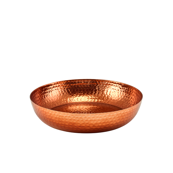 Plat en aluminium martelé, couleur cuivre - 31 cm Plat en aluminium martelé, couleur cuivre - 31 cm