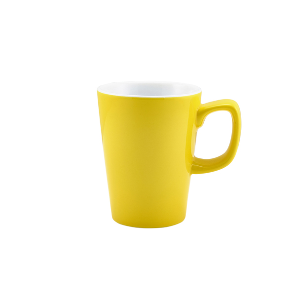 Tasses à anse en porcelaine jaune – 340 ml (6 pcs)
