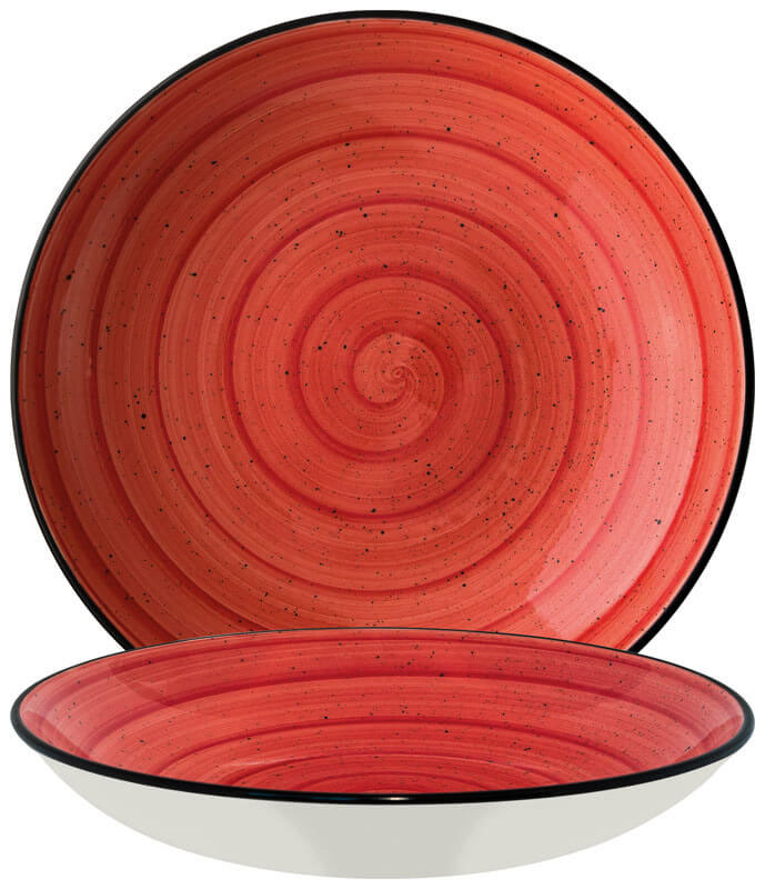 Bonna Aura Passion Bloom Assiette creuse 28cm rouge - 6 pièces Bonna Aura Passion Bloom Assiette creuse 28cm rouge - 6 pièces